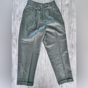 Lauren Ralph Lauren 100% Wool Gray Slacks 10P Pleated Classic Trousers CapsulePc